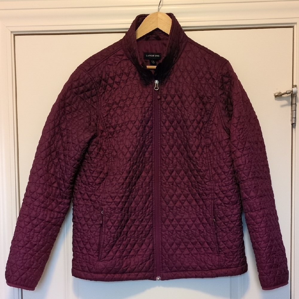 Lands' End Women's Quilted Jacket in Plum